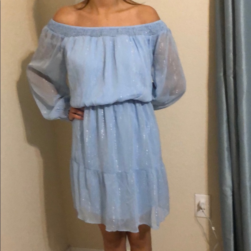 ECI New York Light Blue Shimmery Dress Size XL